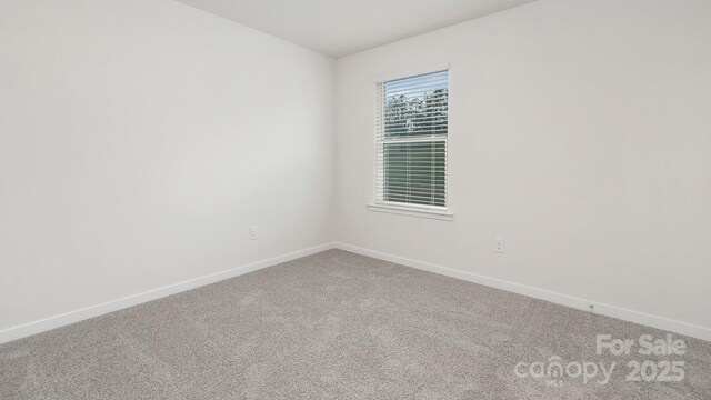 spare room featuring carpet floors and baseboards