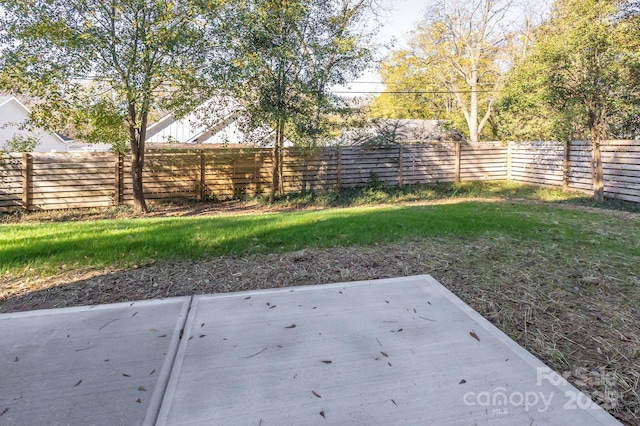 view of yard with a patio area