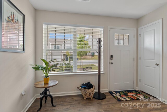 foyer featuring hardwood / wood-style floors