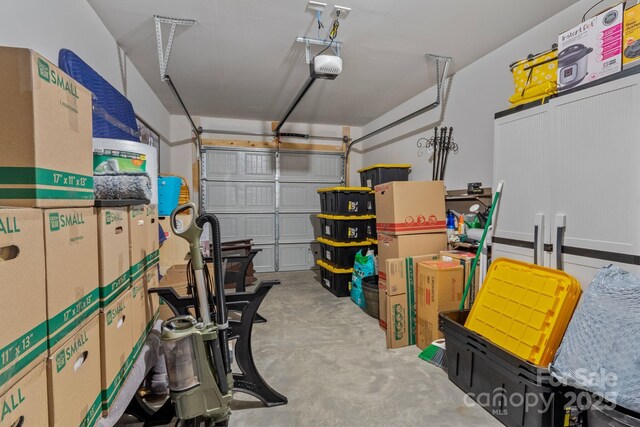 garage featuring a garage door opener