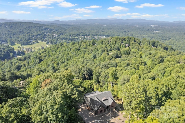 bird's eye view with a mountain view