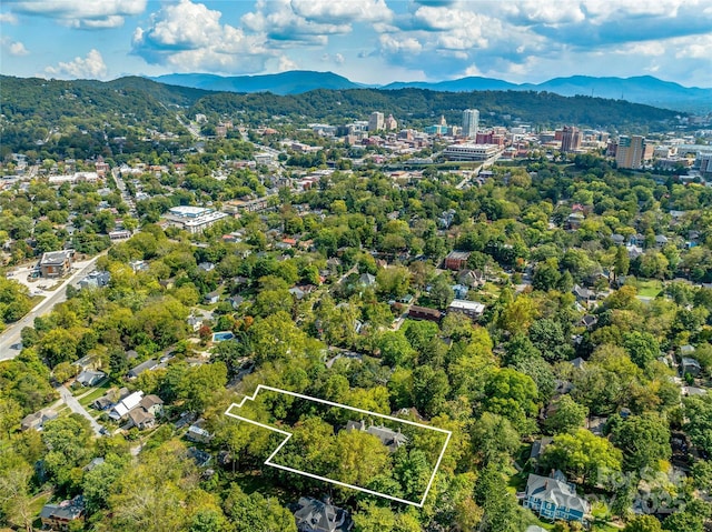 aerial view featuring a mountain view