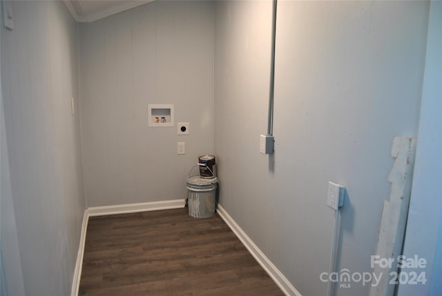 washroom with washer hookup, dark hardwood / wood-style floors, and electric dryer hookup