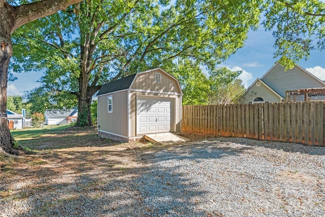 view of garage