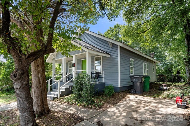 exterior space with covered porch