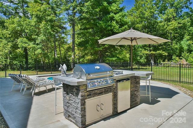 view of patio / terrace with exterior kitchen and grilling area