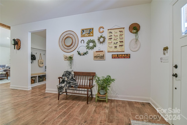 sitting room featuring hardwood / wood-style floors