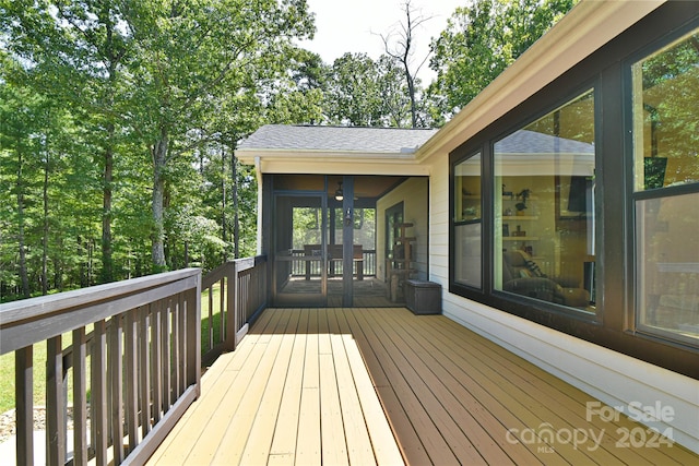 wooden terrace with french doors