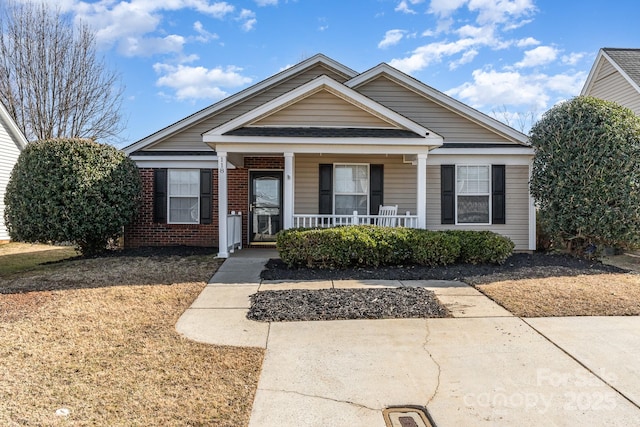 view of front of home featuring covered porch