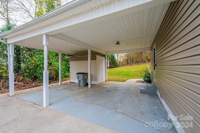 view of patio with a carport