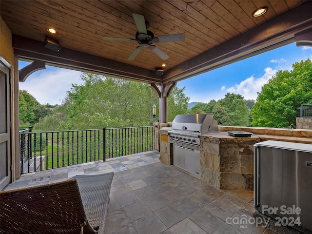 22 Foxbridge Way, Arden, NC 28704 - view of patio featuring area for grilling, exterior kitchen, and ceiling fan