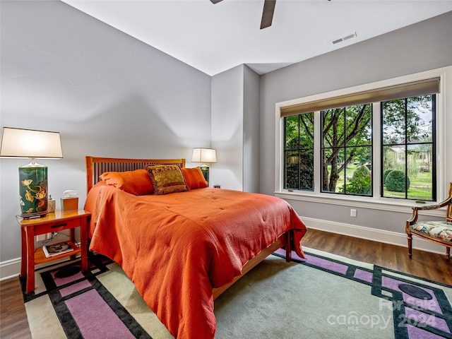 22 Foxbridge Way, Arden, NC 28704 - bedroom with baseboards, wood finished floors, and ceiling fan
