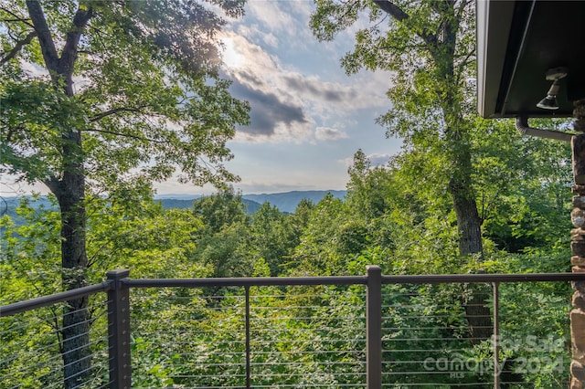 balcony with a mountain view