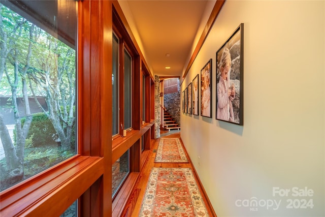 hall featuring hardwood / wood-style floors