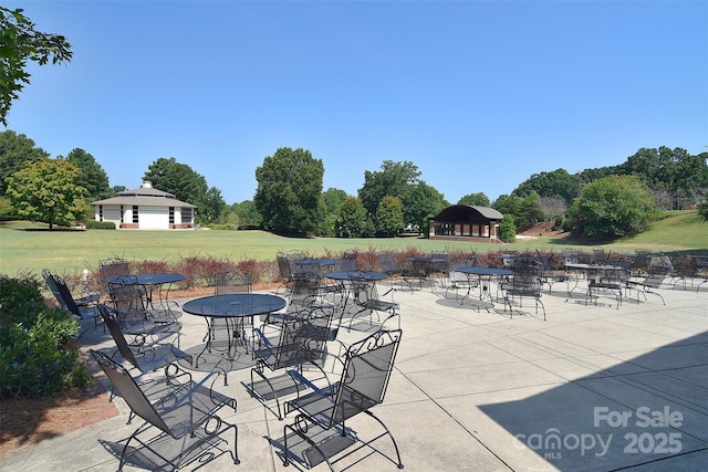 view of patio featuring a gazebo