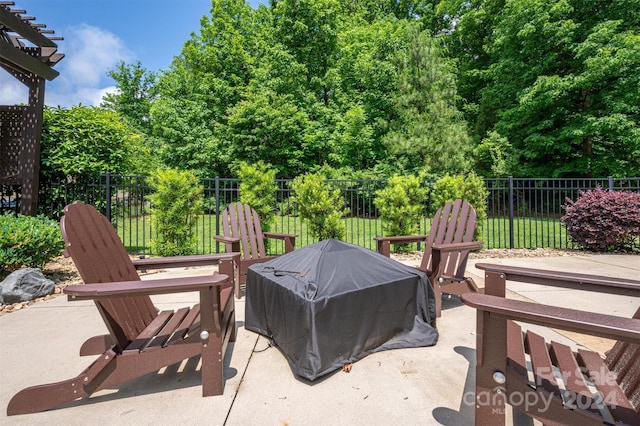 view of patio featuring area for grilling