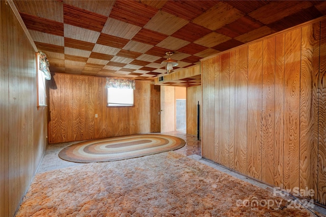 interior space with wood walls