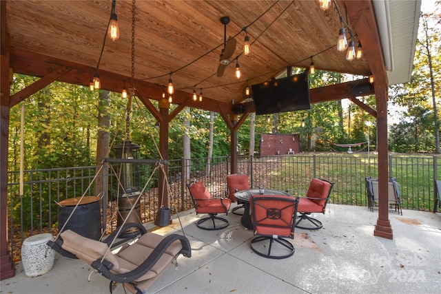 view of patio with a gazebo