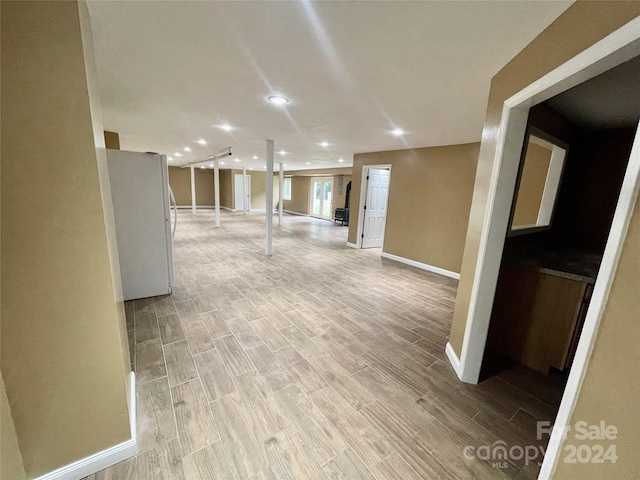 hallway featuring light wood-type flooring