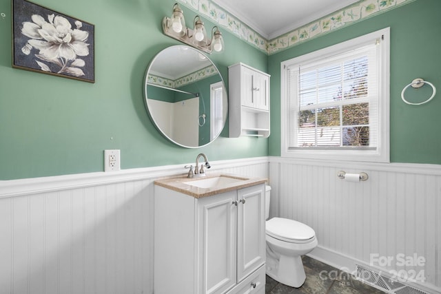 bathroom with toilet and vanity