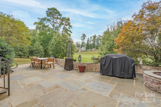 view of patio with grilling area