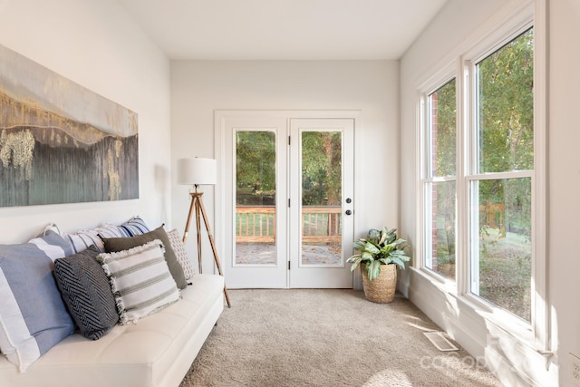 interior space featuring carpet