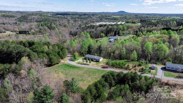 bird's eye view featuring a mountain view