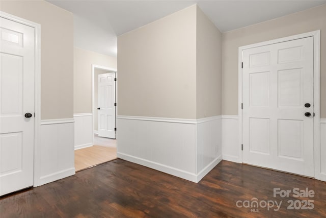 foyer entrance featuring dark wood-type flooring