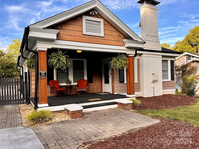 view of front facade featuring a porch