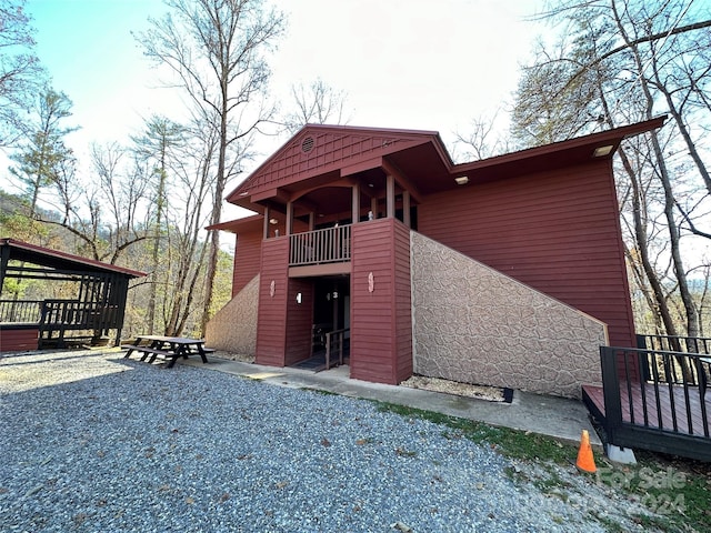 exterior space with a wooden deck