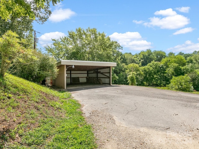 view of garage