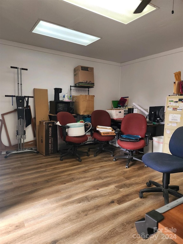 office featuring hardwood / wood-style floors