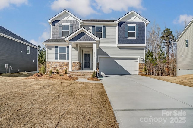 craftsman-style house with a garage