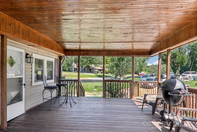 deck with grilling area