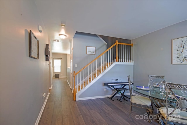 interior space with hardwood / wood-style flooring