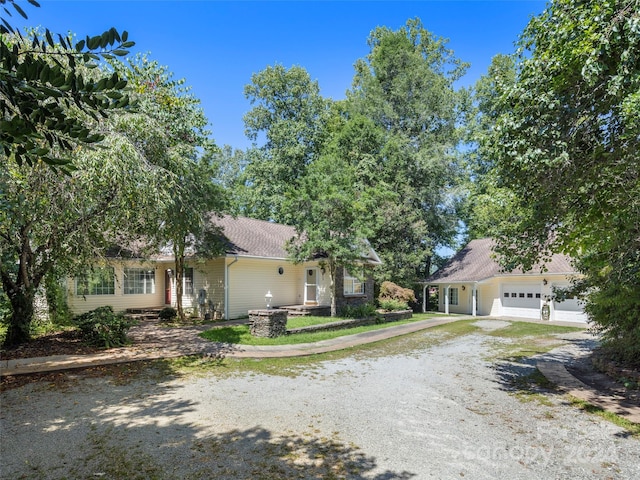 view of front of house with a garage