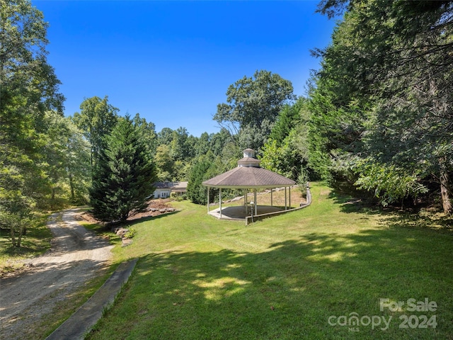 view of yard with a gazebo