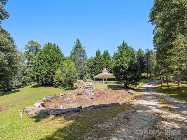 view of yard featuring a gazebo