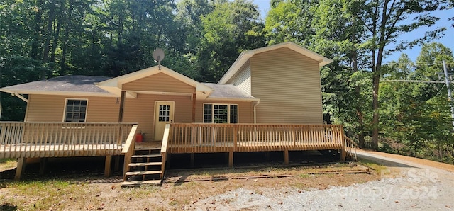 exterior space with a wooden deck