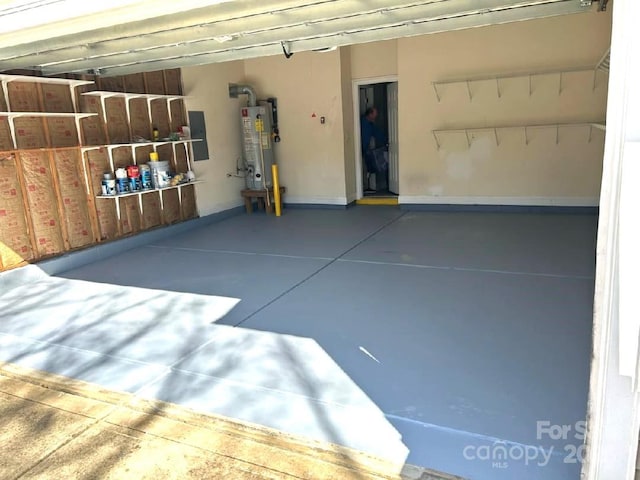 garage with water heater