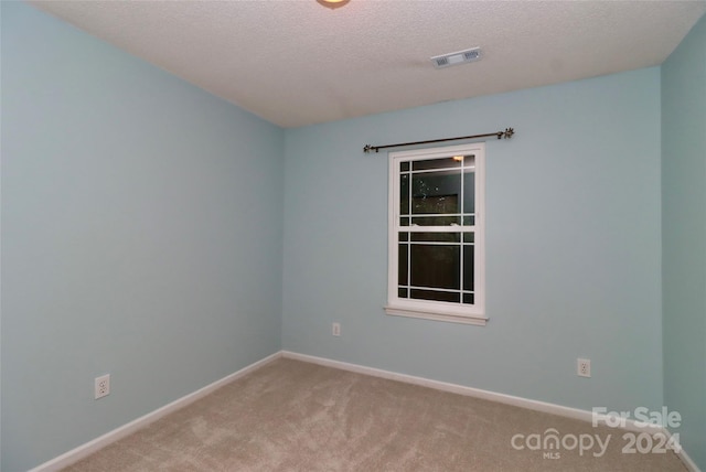 carpeted spare room featuring a textured ceiling