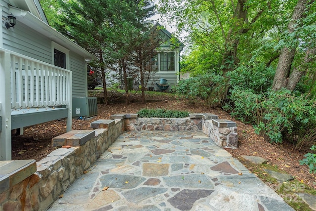 view of patio / terrace with central AC unit