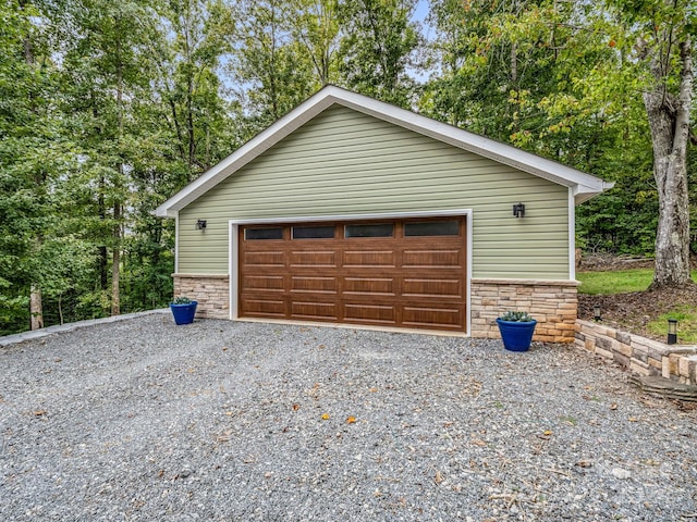 view of garage