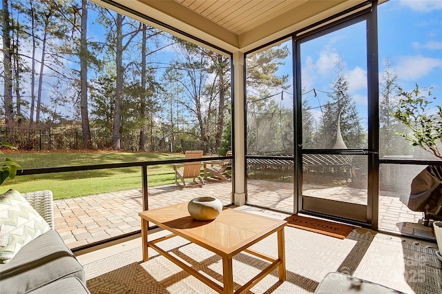 view of unfurnished sunroom