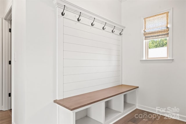 4759 Polo Gate Blvd, Charlotte, NC 28216 - mudroom featuring baseboards and wood finished floors