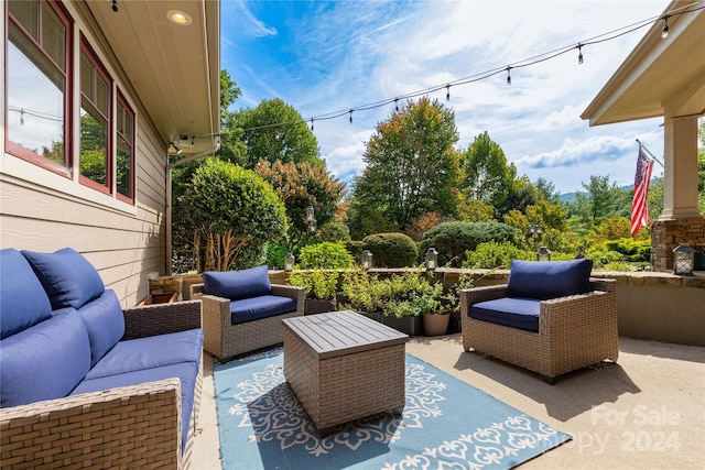 view of patio featuring outdoor lounge area