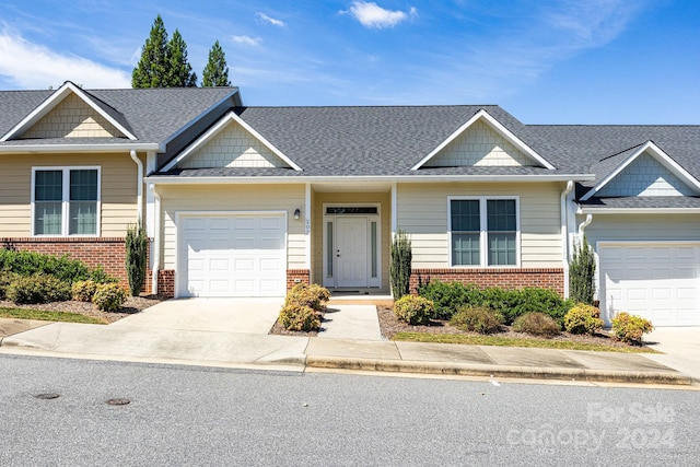 view of front of house with a garage