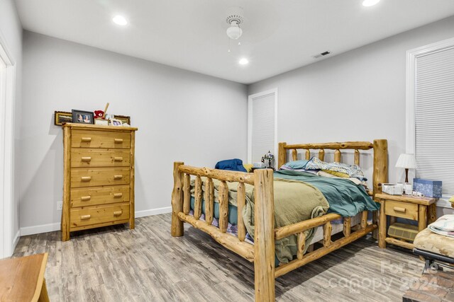 202 Ivy Ct, Morganton, NC 28655 - bedroom featuring recessed lighting, wood finished floors, baseboards, and ceiling fan