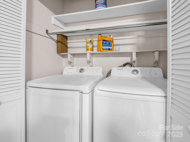 laundry room featuring independent washer and dryer