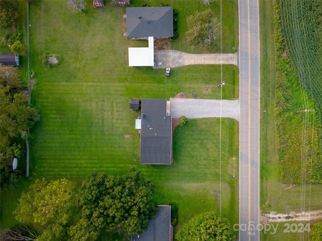 drone / aerial view featuring a rural view